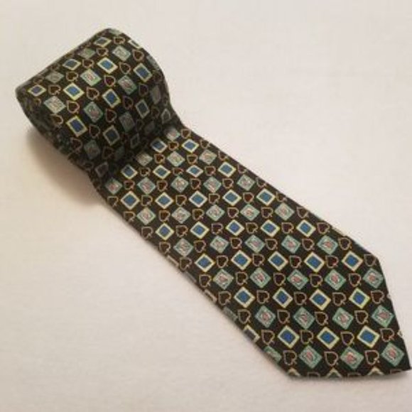 Federigo Spades Pattern Men's Tie - Picture 1 of 5